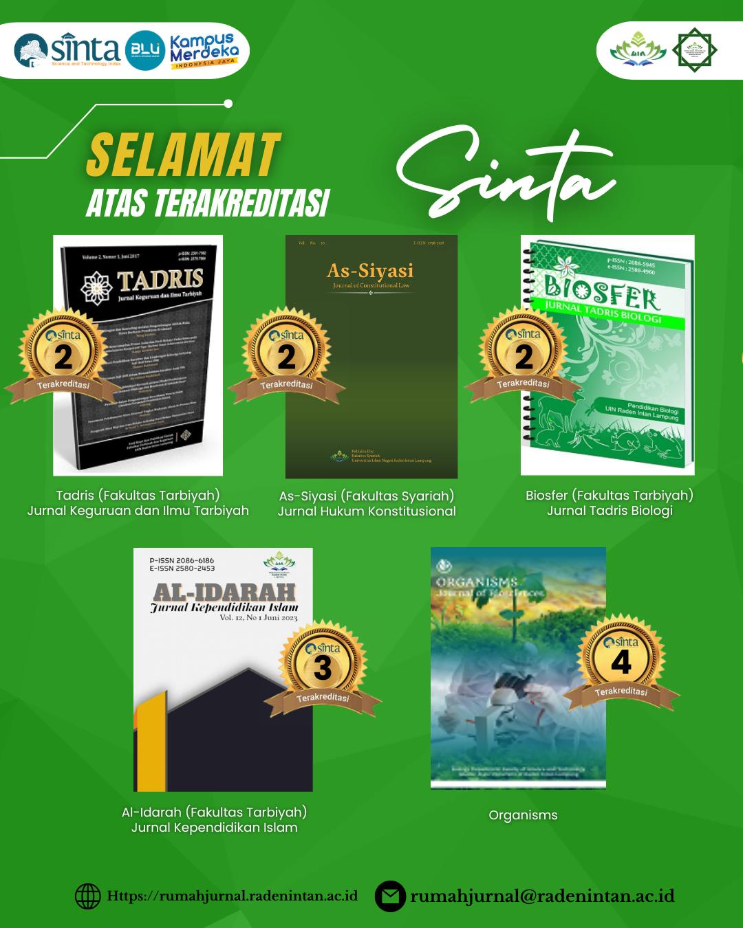 Tim redaksi dan peserta dari UIN Raden Intan Lampung merayakan keberhasilan jurnal-jurnal mereka yang berhasil meraih akreditasi SINTA pada 2024.